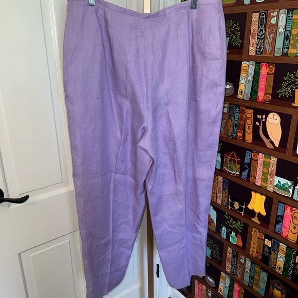 Talbots Lavender Irish Linen Pants Size 16 - Picture 1 of 7